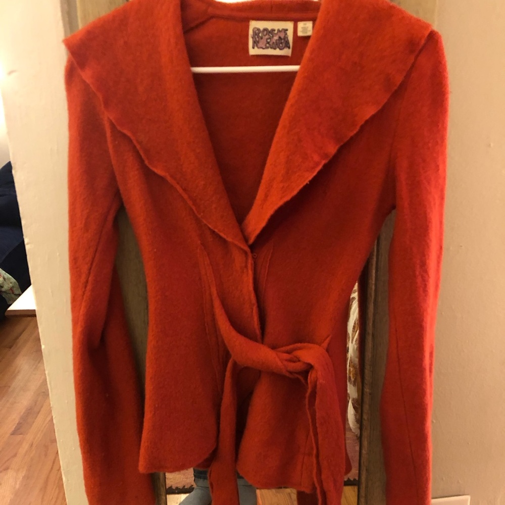 Rosie Neira Pumpkin Shawl Collar Cardigan